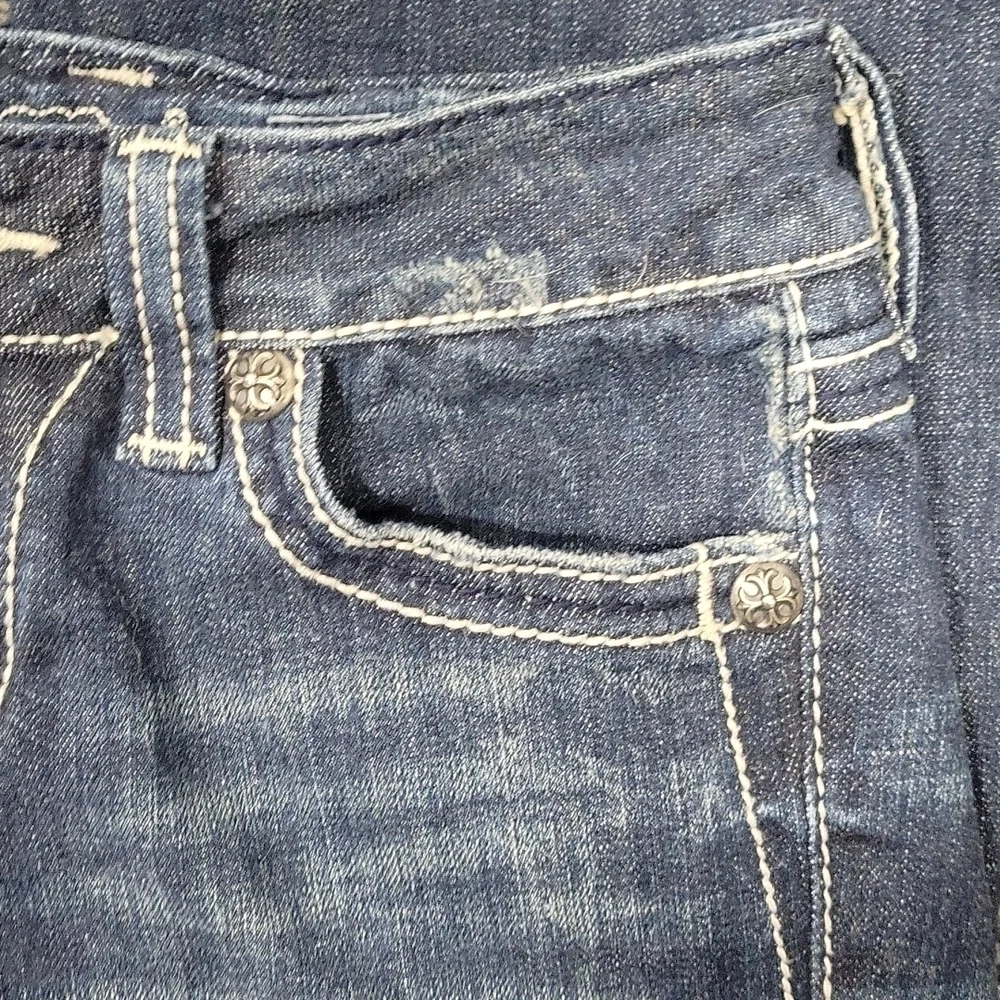 Miss Me JP5010 Boot Cut Jeans Women's Bling Studded Fleur De Lis Stretch-Size 27 - Picture 9 of 13